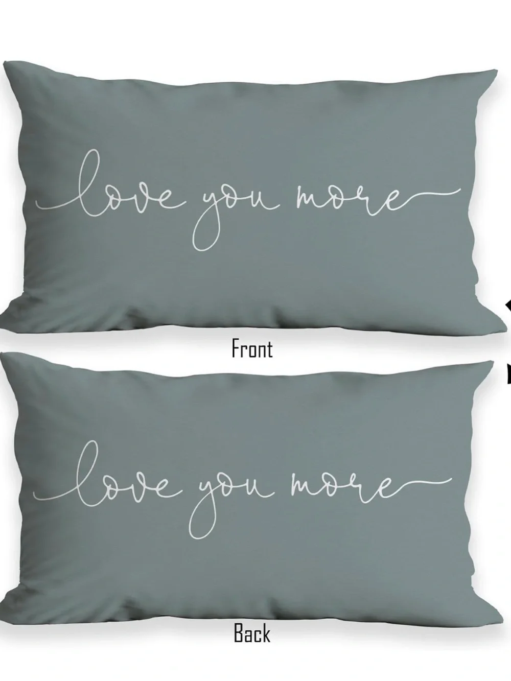 Love You More Decorative Pillow Cover - Blue